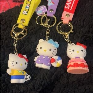 Hello Kitty Sports & Sweets Character Keychains - Yellow Pink Purple